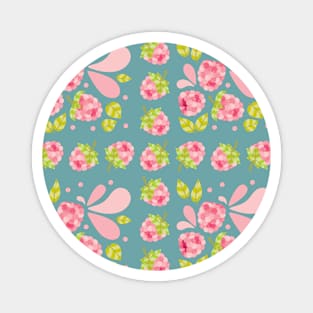 Raspberry Boom Seamless Surface Pattern Design Magnet